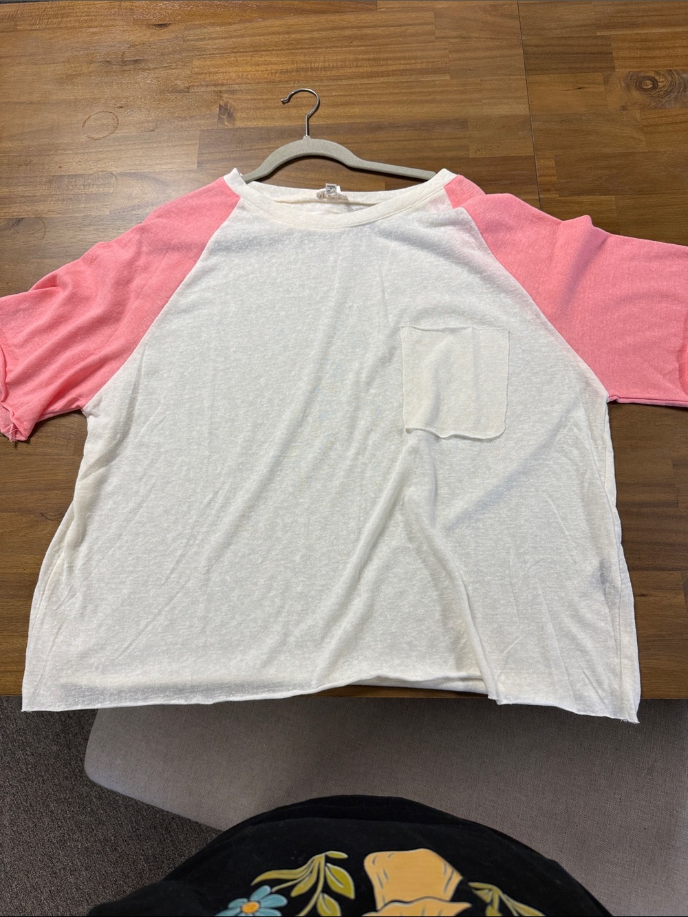 POL White and Pink Short Sleeve Tee